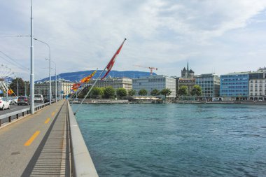 GENEVA, SWitzERLAND - 18 Haziran 2023: İsviçre 'nin Cenevre kentinin panoramik manzarası
