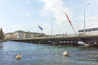 GENEVA, SWitzERLAND - 18 Haziran 2023: İsviçre 'nin Cenevre kentinin panoramik manzarası