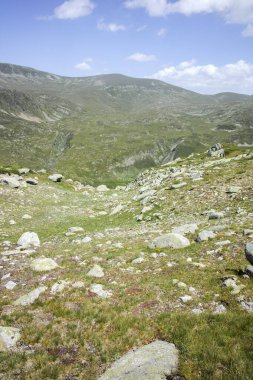 Bulgaristan 'ın Kalin zirvesi yakınlarındaki Rila Dağı' nın şaşırtıcı manzarası