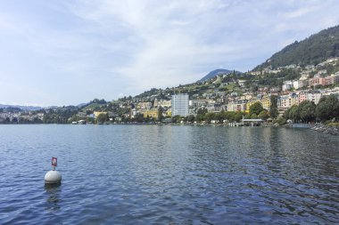 MONTREUX, SWitzERLAND - 19 Haziran 2023: Montreux, Vaud Kantonu, İsviçre Yaz Panoraması
