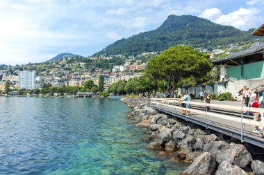 MONTREUX, SWitzERLAND - 19 Haziran 2023: Montreux, Vaud Kantonu, İsviçre Yaz Panoraması