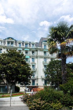 MONTREUX, SWitzERLAND - 19 Haziran 2023: Montreux, Vaud Kantonu, İsviçre Yaz Panoraması