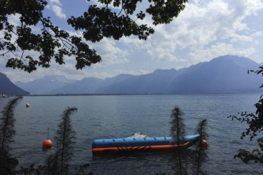 MONTREUX, SWitzERLAND - 19 Haziran 2023: Montreux, Vaud Kantonu, İsviçre Yaz Panoraması