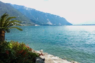 MONTREUX, SWitzERLAND - 19 Haziran 2023: Montreux, Vaud Kantonu, İsviçre Yaz Panoraması