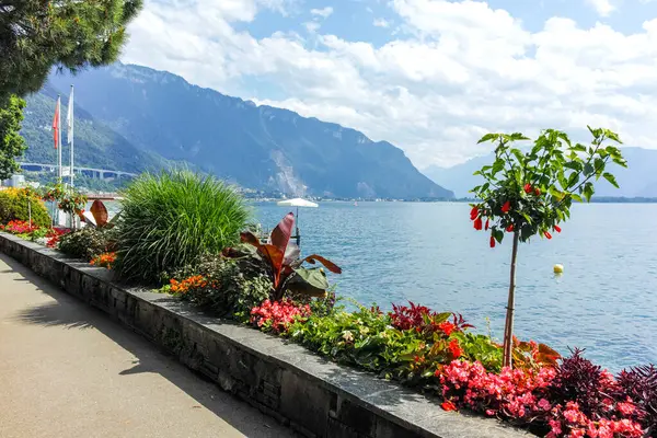 MONTREUX, SWitzERLAND - 19 Haziran 2023: Montreux, Vaud Kantonu, İsviçre Yaz Panoraması