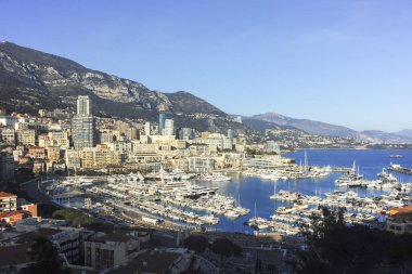 Monte CARLO, Monako - 26 Ocak 2024: Monte Carlo, Monako 'nun Muhteşem Panoraması