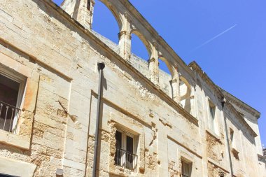 LECCE, İtalya - 12 Mayıs 2024: İtalya 'nın Apulia Bölgesi' ndeki Eski Lecce kasabasının muhteşem manzarası