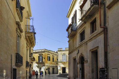 LECCE, İtalya - 12 Mayıs 2024: İtalya 'nın Apulia Bölgesi' ndeki Eski Lecce kasabasının muhteşem manzarası