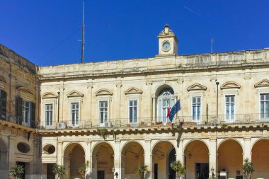 LECCE, İtalya - 12 Mayıs 2024: İtalya 'nın Apulia Bölgesi' ndeki Eski Lecce kasabasının muhteşem manzarası