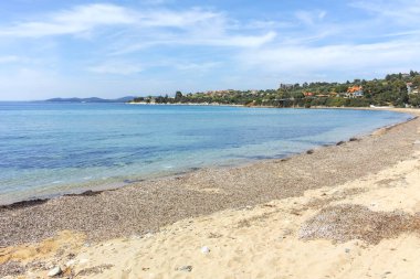 Kastri Sahili yakınlarındaki Sithonia kıyı şeridi, Chalkidiki, Orta Makedonya, Yunanistan