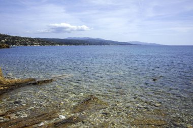 Kastri Sahili yakınlarındaki Sithonia kıyı şeridi, Chalkidiki, Orta Makedonya, Yunanistan