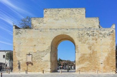 İtalya 'nın Apulia Bölgesi' ndeki Eski Lecce kasabasının muhteşem manzarası.