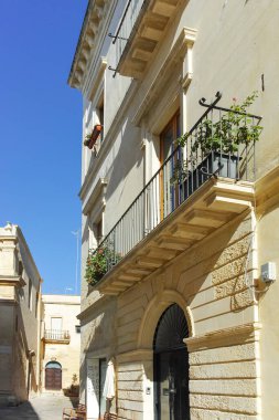 İtalya 'nın Apulia Bölgesi' ndeki Eski Lecce kasabasının muhteşem manzarası.