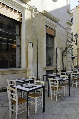 İtalya 'nın Apulia Bölgesi' ndeki Eski Lecce kasabasının muhteşem manzarası.