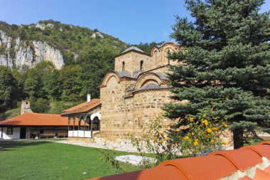 Sırbistan 'ın St. John İlahiyatçısı Ortaçağ Poganovo Manastırı' nın şaşırtıcı manzarası