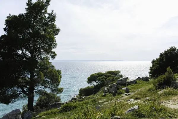Koviou Sahili yakınlarındaki Sithonia kıyı şeridi, Chalkidiki, Orta Makedonya, Yunanistan