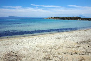 Karydi Sahili yakınlarındaki Sithonia kıyı şeridi, Chalkidiki, Orta Makedonya, Yunanistan