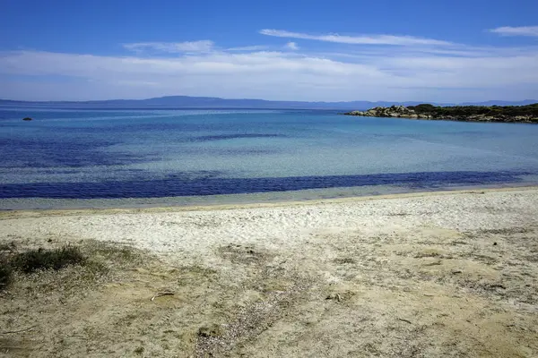 Karydi Sahili yakınlarındaki Sithonia kıyı şeridi, Chalkidiki, Orta Makedonya, Yunanistan