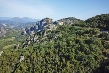 Meteora Manastırları, Teselya, Yunanistan 'ın Bahar Panoramik Manastırı