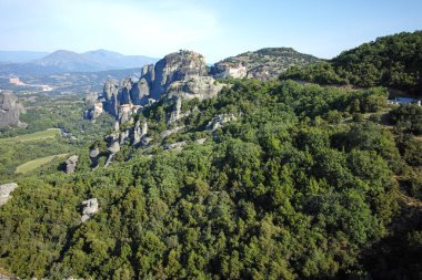 Meteora Manastırları, Teselya, Yunanistan 'ın Bahar Panoramik Manastırı