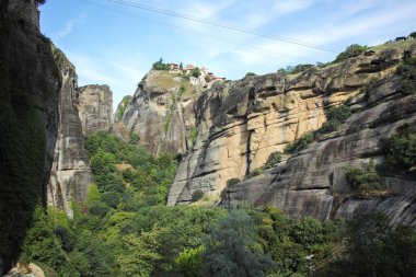 Meteora Manastırları, Teselya, Yunanistan 'ın Bahar Panoramik Manastırı