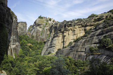 Meteora Manastırları, Teselya, Yunanistan 'ın Bahar Panoramik Manastırı