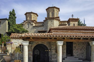 Meteora Manastırları, Teselya, Yunanistan 'ın Bahar Panoramik Manastırı