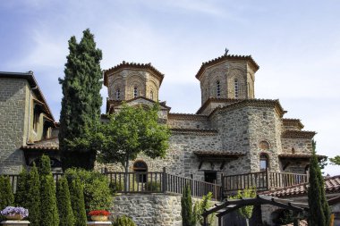 Meteora Manastırları, Teselya, Yunanistan 'ın Bahar Panoramik Manastırı