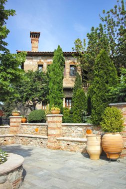 Meteora Manastırları, Teselya, Yunanistan 'ın Bahar Panoramik Manastırı