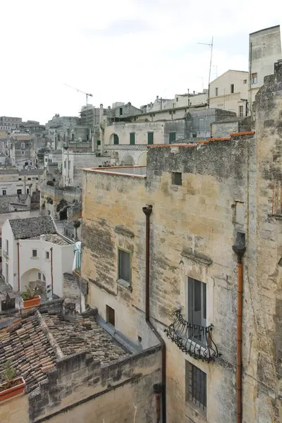 Matera 'nın muhteşem manzarası, Basilicata Bölgesi, İtalya