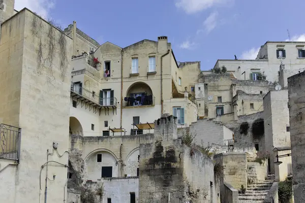 Matera 'nın muhteşem manzarası, Basilicata Bölgesi, İtalya