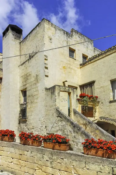 Matera 'nın muhteşem manzarası, Basilicata Bölgesi, İtalya
