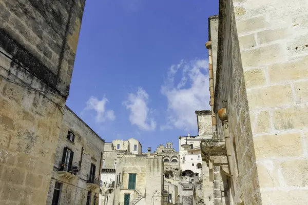 Matera 'nın muhteşem manzarası, Basilicata Bölgesi, İtalya