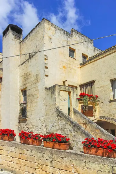 Matera 'nın muhteşem manzarası, Basilicata Bölgesi, İtalya