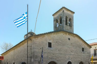 Afytos, Kassandra, Chalkidiki, Orta Makedonya ve Yunanistan 'ın Tarihi Kenti Panorama