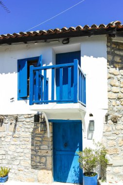 Afytos, Kassandra, Chalkidiki, Orta Makedonya ve Yunanistan 'ın Tarihi Kenti Panorama