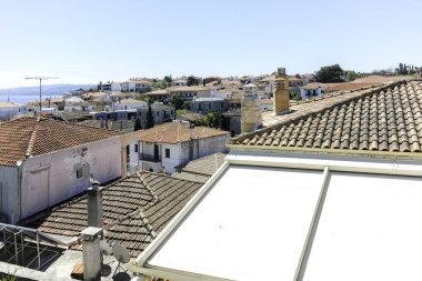 Afytos, Kassandra, Chalkidiki, Orta Makedonya ve Yunanistan 'ın Tarihi Kenti Panorama