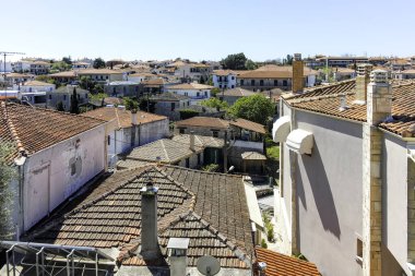 Afytos, Kassandra, Chalkidiki, Orta Makedonya ve Yunanistan 'ın Tarihi Kenti Panorama