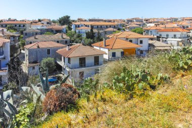 Afytos, Kassandra, Chalkidiki, Orta Makedonya ve Yunanistan 'ın Tarihi Kenti Panorama