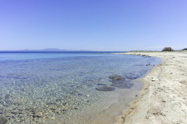 Afytos, Kassandra, Chalkidiki, Orta Makedonya ve Yunanistan 'ın Tarihi Kenti Panorama