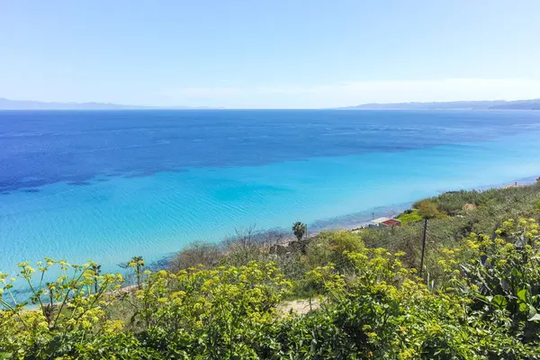 Afytos, Kassandra, Chalkidiki, Orta Makedonya ve Yunanistan 'ın Tarihi Kenti Panorama