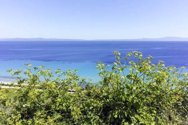 Afytos, Kassandra, Chalkidiki, Orta Makedonya ve Yunanistan 'ın Tarihi Kenti Panorama