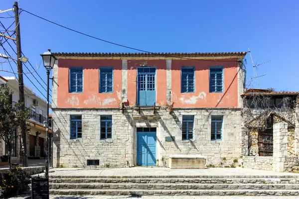 Afytos, Kassandra, Chalkidiki, Orta Makedonya ve Yunanistan 'ın Tarihi Kenti Panorama