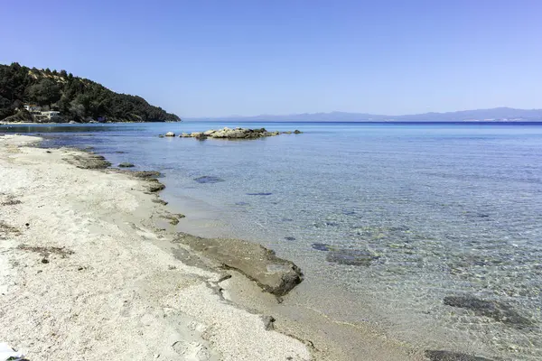 Afytos, Kassandra, Chalkidiki, Orta Makedonya ve Yunanistan 'ın Tarihi Kenti Panorama
