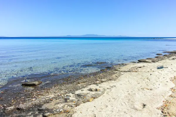Afytos, Kassandra, Chalkidiki, Orta Makedonya ve Yunanistan 'ın Tarihi Kenti Panorama