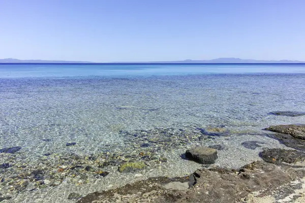 Afytos, Kassandra, Chalkidiki, Orta Makedonya ve Yunanistan 'ın Tarihi Kenti Panorama