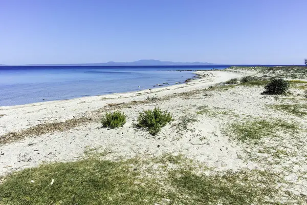 Afytos, Kassandra, Chalkidiki, Orta Makedonya ve Yunanistan 'ın Tarihi Kenti Panorama