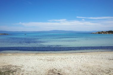 Karydi Sahili yakınlarındaki Sithonia kıyı şeridi, Chalkidiki, Orta Makedonya, Yunanistan