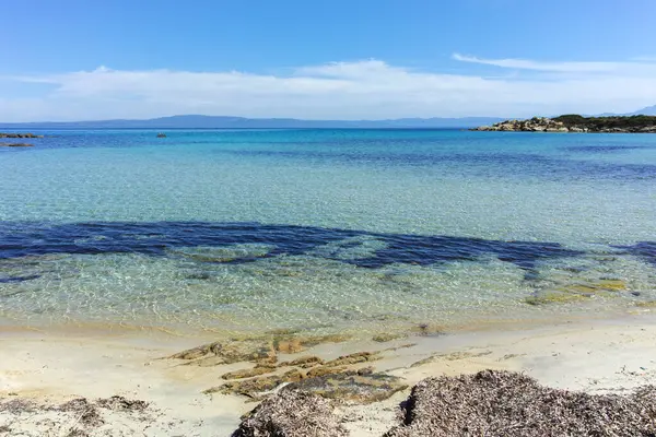 Karydi Sahili yakınlarındaki Sithonia kıyı şeridi, Chalkidiki, Orta Makedonya, Yunanistan