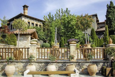 Meteora Manastırları, Teselya, Yunanistan 'ın Bahar Panoramik Manastırı